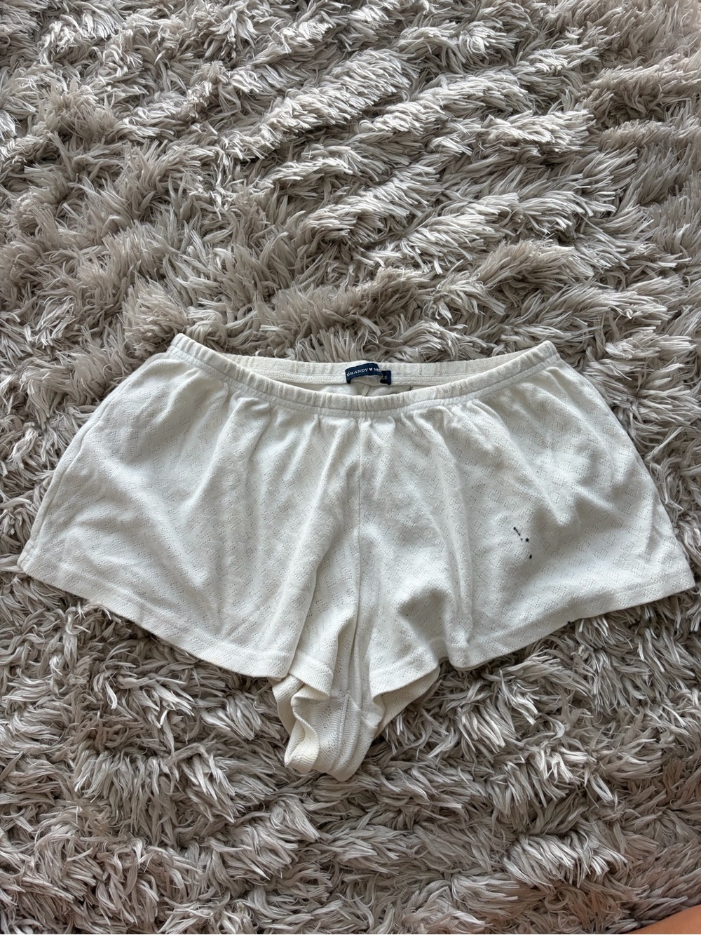 Women's Cream Sleep Shorts by Brandy Melville